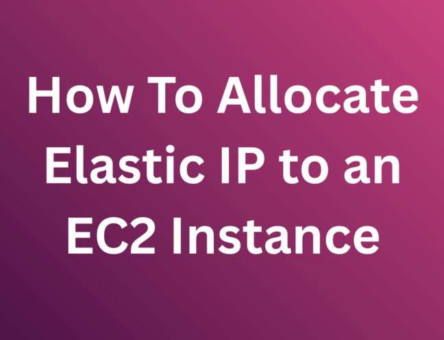Elastic Ip to an EC2 Instance